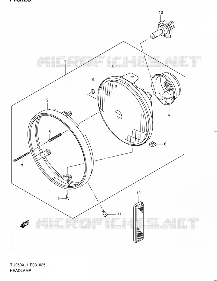 PHARE Suzuki MOTO 250 TU 2011  TU250X L1 (E03,E33)
