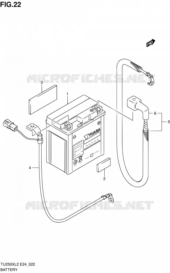 BATTERIE Suzuki MOTO 250 TU 2012  TU250XL2(E24)