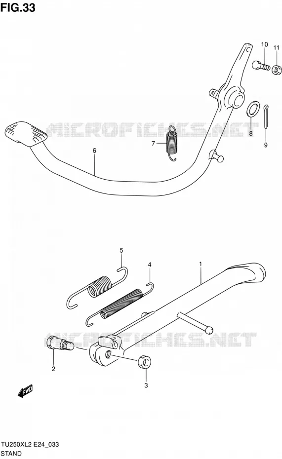 BEQUILLE Suzuki MOTO 250 TU 2012  TU250XL2(E24)