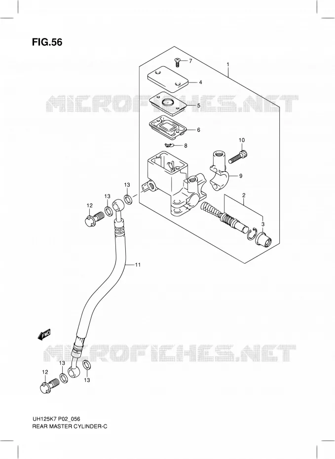 MAITRE CYLINDRE ARRIERE Suzuki SCOOTER 125 BURGMAN 2008  UH125K8(E02)