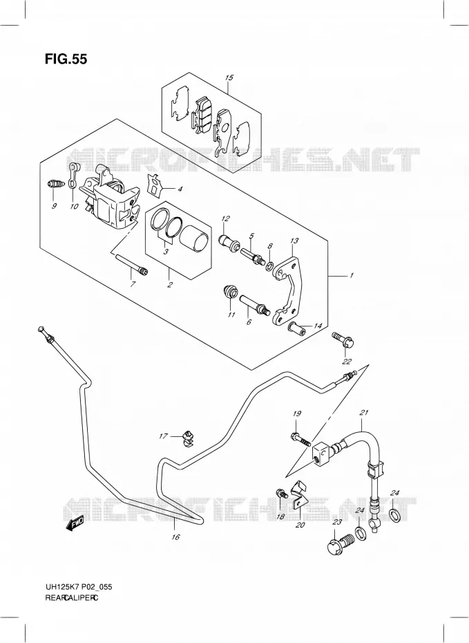 ETRIER DE FREIN ARRIERE Suzuki SCOOTER 125 BURGMAN 2009  UH125K9(E19)