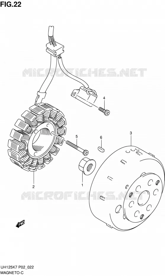 ALLUMAGE ROTOR - STATOR Suzuki SCOOTER 125 BURGMAN 2010  UH125L0(E02)