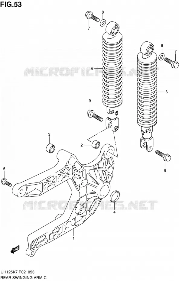 BRAS OSCILLANT ARRIERE Suzuki SCOOTER 125 BURGMAN 2010  UH125L0(E02)