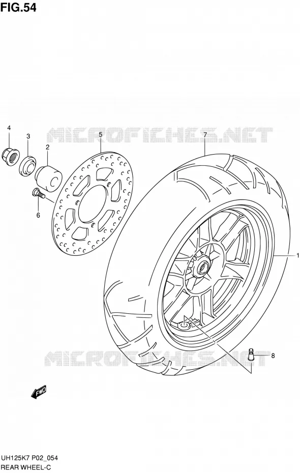 ROUE ARRIERE Suzuki SCOOTER 125 BURGMAN 2010  UH125L0(E19)