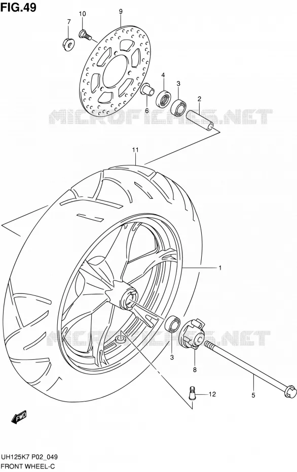 ROUE AVANT Suzuki SCOOTER 125 BURGMAN 2010  UH125L0(E19)