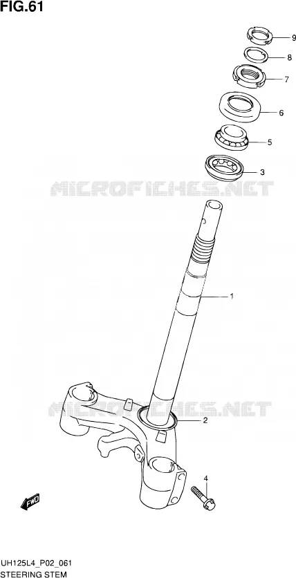 COLONNE DE DIRECTION Suzuki SCOOTER 125 BURGMAN 2014  UH125 L4 (P02)