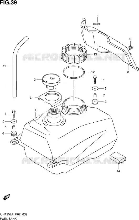 RESERVOIR D'ESSENCE Suzuki SCOOTER 125 BURGMAN 2014  UH125 L4 (P02)
