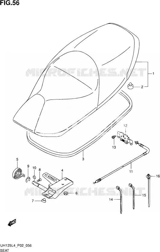 SELLE Suzuki SCOOTER 125 BURGMAN 2014  UH125 L4 (P02)