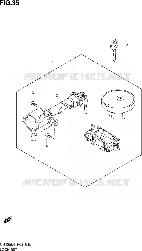 KIT SERRURE Suzuki SCOOTER 125 BURGMAN 2014  UH125 L4 (P19)