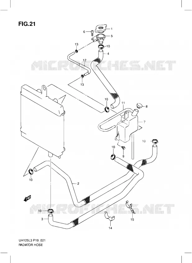 DURITE DE RADIATEUR Suzuki SCOOTER 125 BURGMAN 2012  UH125G L3 (P19)