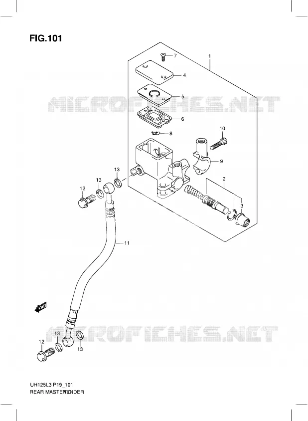 MAITRE CYLINDRE ARRIERE Suzuki SCOOTER 125 BURGMAN 2012  UH125G L3 (P19)