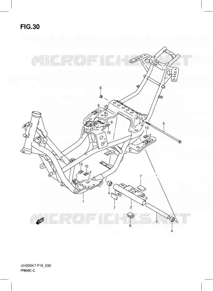 CADRE Suzuki SCOOTER 200 BURGMAN 2009  UH200K9(E02)