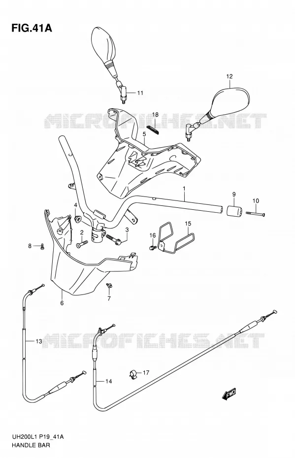 GUIDON (MODEL EXECUTIVE P19) Suzuki SCOOTER 200 BURGMAN 2011  UH200L1(P02)