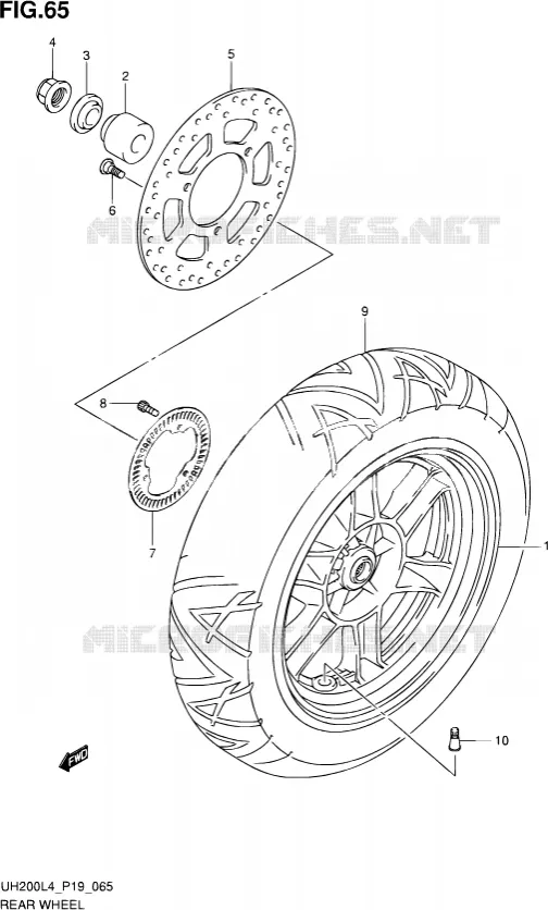ETRIER DE FREIN ARRIERE Suzuki SCOOTER 200 BURGMAN 2014  UH200 L4 (P19)
