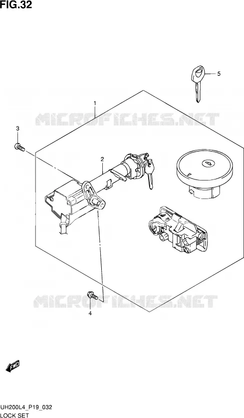 KIT SERRURE Suzuki SCOOTER 200 BURGMAN 2014  UH200 L4 (P19)