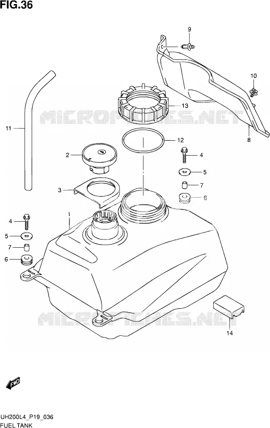 RESERVOIR D'ESSENCE Suzuki SCOOTER 200 BURGMAN 2014  UH200 L4 (P19)