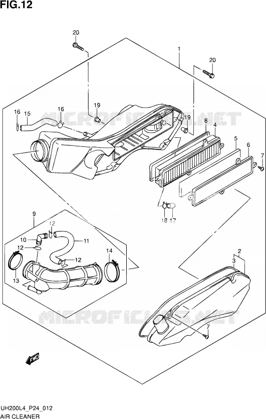 FILTRE A AIR Suzuki SCOOTER 200 BURGMAN 2014  UH200 L4 (P24)