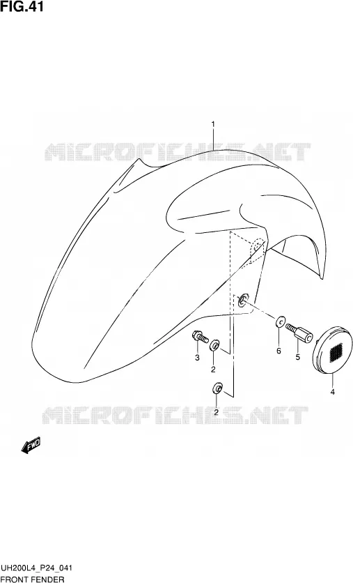 GARDE BOUE AVANT Suzuki SCOOTER 200 BURGMAN 2014  UH200 L4 (P24)