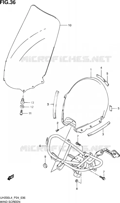PARE-BRISE Suzuki SCOOTER 200 BURGMAN 2014  UH200 L4 (P24)