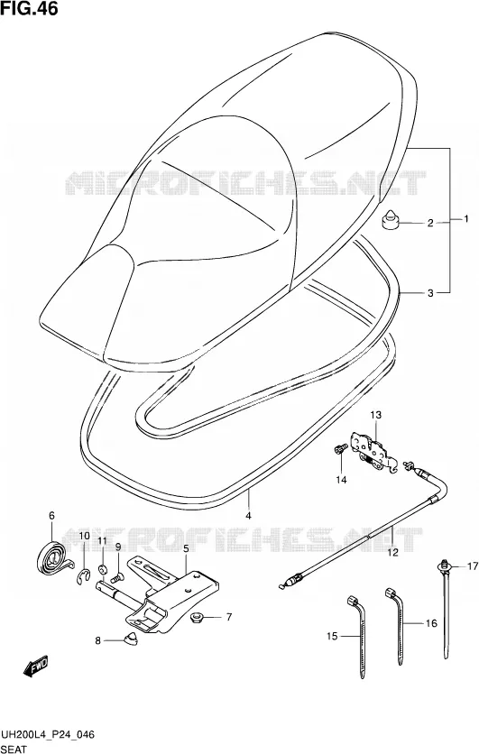 SELLE Suzuki SCOOTER 200 BURGMAN 2014  UH200 L4 (P24)