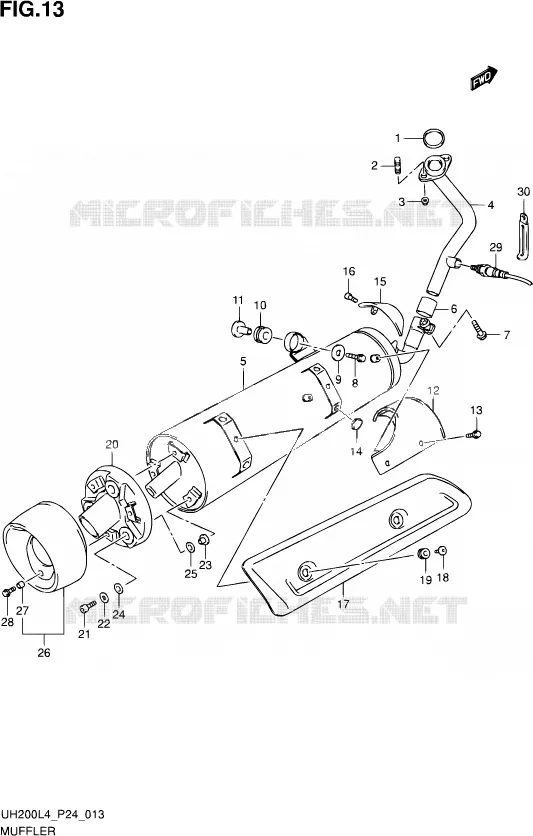 SILENCIEUX Suzuki SCOOTER 200 BURGMAN 2014  UH200 L4 (P24)