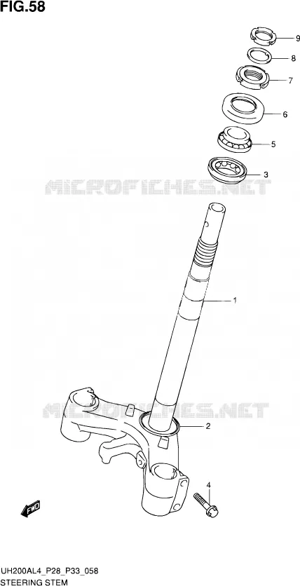 COLONNE DE DIRECTION Suzuki SCOOTER 200 BURGMAN 2014  UH200A L4 (P03,P28,P33)
