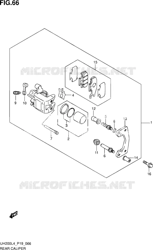 DURITE DE FREIN ARRIERE (UH200L4 P19) Suzuki SCOOTER 200 BURGMAN 2014  UH200A L4 (P19)