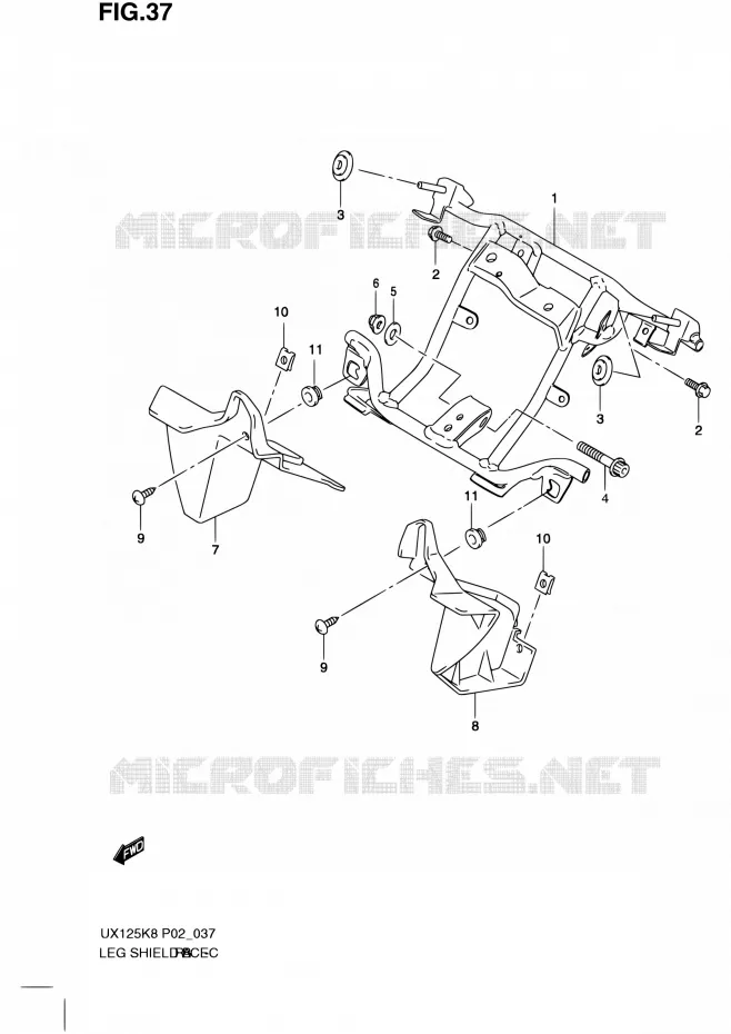 SUPPORT MARCHE PIEDS Suzuki SCOOTER 125 SIXTEEN 2010  UX125L0(P19)