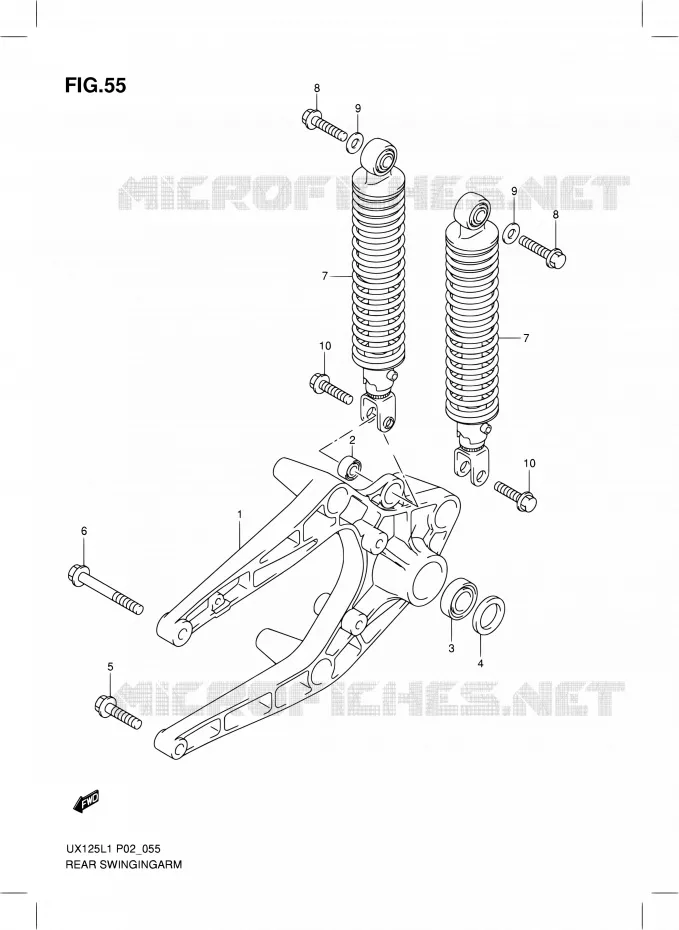 BRAS OSCILLANT ARRIERE Suzuki SCOOTER 125 SIXTEEN 2012  UX125L1(P19)