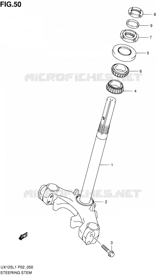 COLONNE DE DIRECTION Suzuki SCOOTER 125 SIXTEEN 2011  UX125L1(P19)