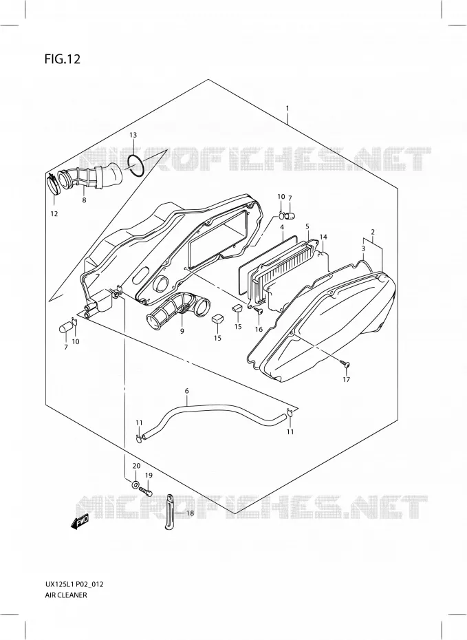 FILTRE A AIR Suzuki SCOOTER 125 SIXTEEN 2012  UX125L1(P19)