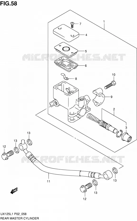 MAITRE CYLINDRE ARRIERE Suzuki SCOOTER 125 SIXTEEN 2011  UX125L1(P19)