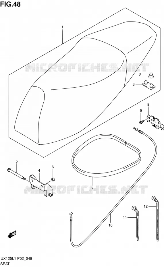 SELLE Suzuki SCOOTER 125 SIXTEEN 2011  UX125L1(P19)