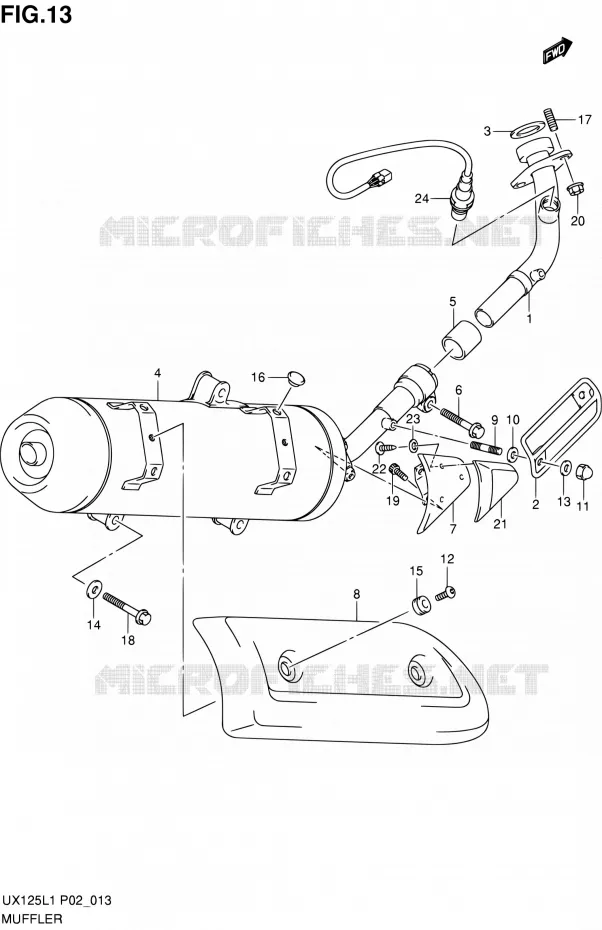 SILENCIEUX Suzuki SCOOTER 125 SIXTEEN 2012  UX125L1(P19)