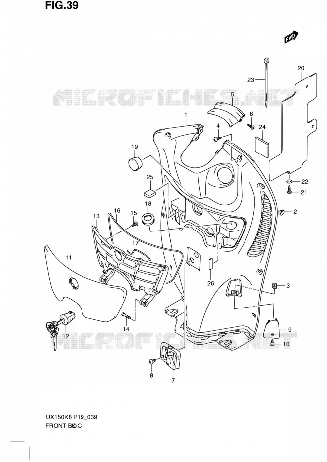 BOITE AVANT Suzuki SCOOTER 150 SIXTEEN 2010  UX150 L0 (P19)