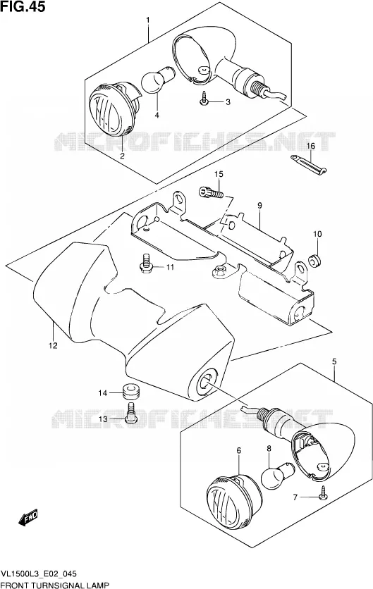CLIGNOTANTS AVANT (VL1500L3 E19) Suzuki MOTO 1500 INTRUDER 2013  VL1500 L3 (E02)