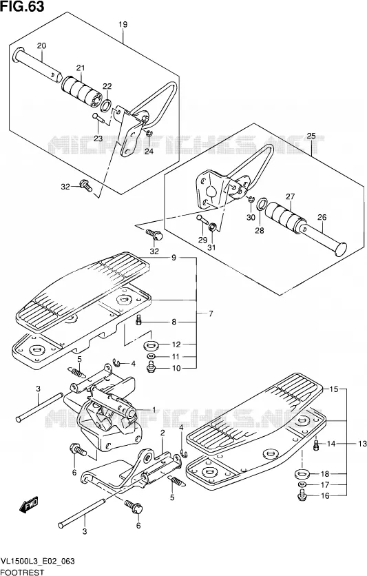 REPOSE PIED (VL1500L3 E19) Suzuki MOTO 1500 INTRUDER 2013  VL1500 L3 (E02)