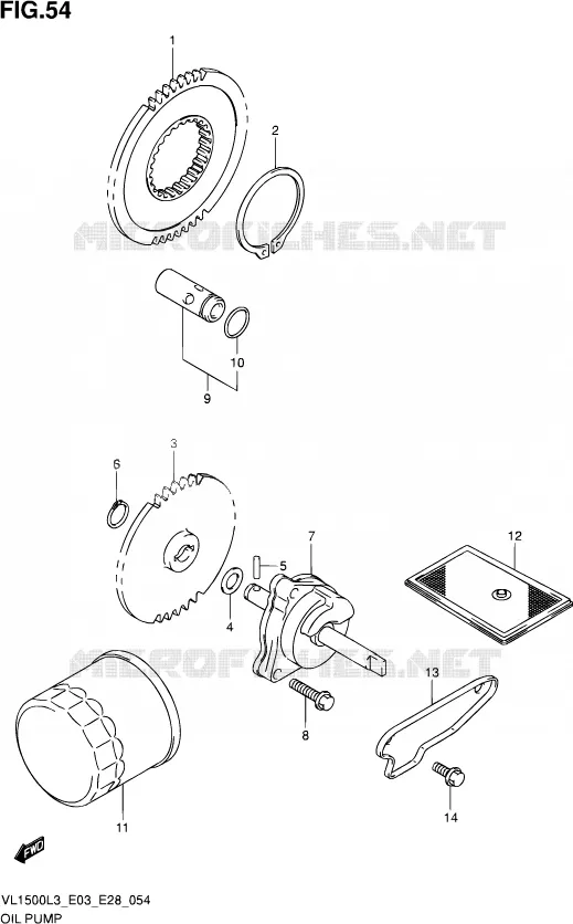 POMPE A HUILE Suzuki MOTO 1500 BOULEVARD 2013  VL1500 L3/VL1500B L3 (E03,E28,E33)