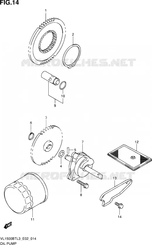 POMPE A HUILE Suzuki MOTO 1500 INTRUDER 2013  VL1500B TL3 (E02)