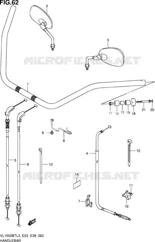 GUIDON Suzuki MOTO 1500 INTRUDER 2013  VL1500B TL3 (E03,E28,E33)