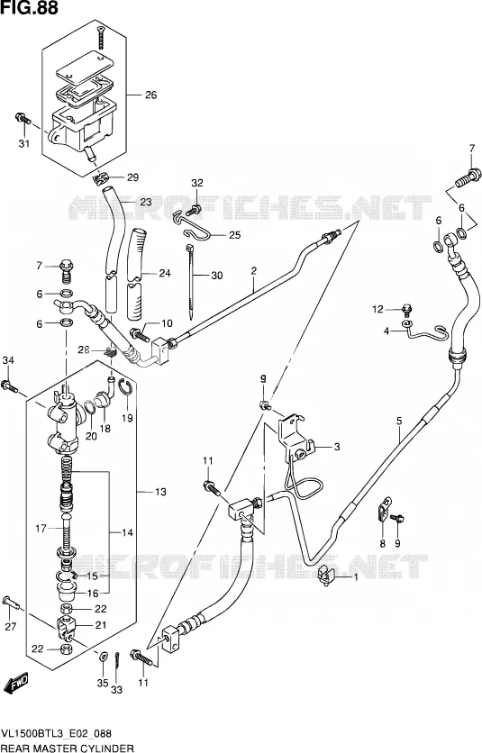 MAITRE CYLINDRE ARRIERE Suzuki MOTO 1500 INTRUDER 2012  VL1500B TL3 (E19)