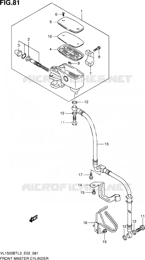 MAITRE CYLINDRE AVANT Suzuki MOTO 1500 INTRUDER 2012  VL1500B TL3 (E19)