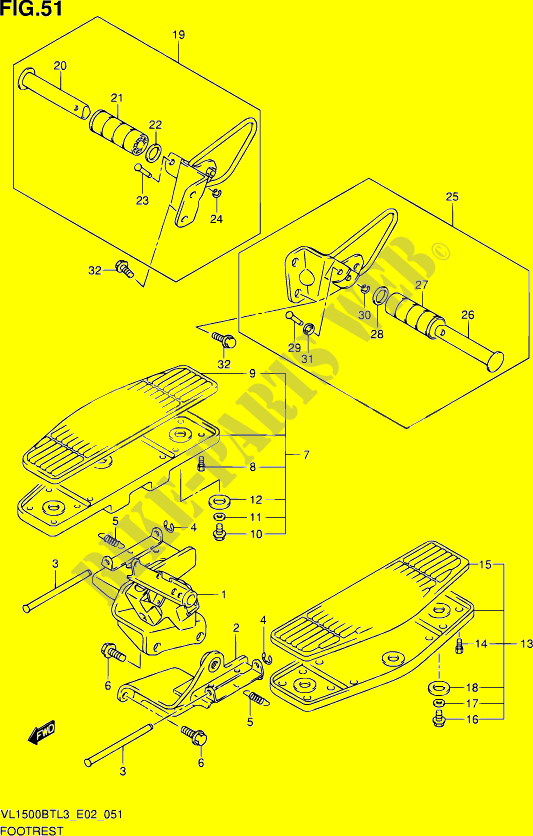 REPOSE PIED (VL1500BTL3 E02) pour Suzuki INTRUDER 1500 2013