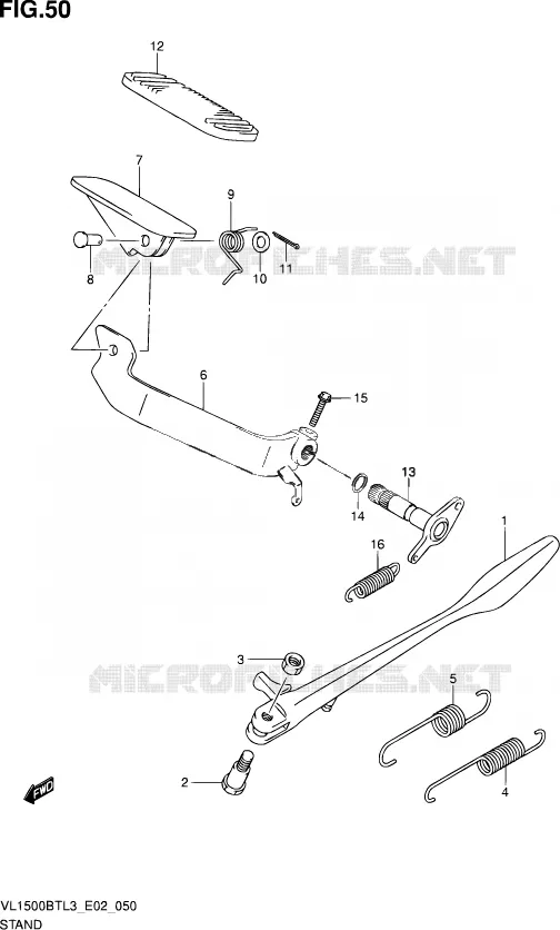 BEQUILLE Suzuki MOTO 1500 INTRUDER 2013  VL1500B TL3 (E24)