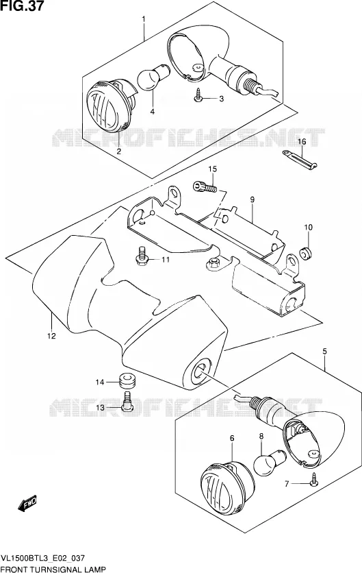 CLIGNOTANTS AVANT Suzuki MOTO 1500 INTRUDER 2013  VL1500B TL3 (E24)