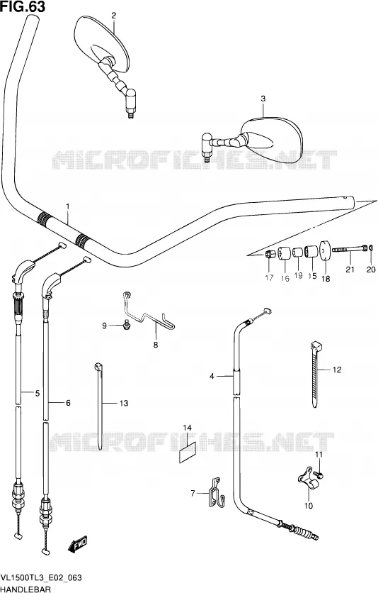 GUIDON (VL1500TL3 E19) Suzuki MOTO 1500 INTRUDER 2013  VL1500T L3 (E02)