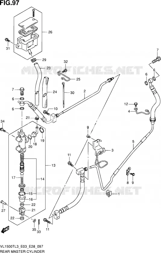 MAITRE CYLINDRE ARRIERE Suzuki MOTO 1500 BOULEVARD 2013  VL1500T L3 (E03,E28,E33)
