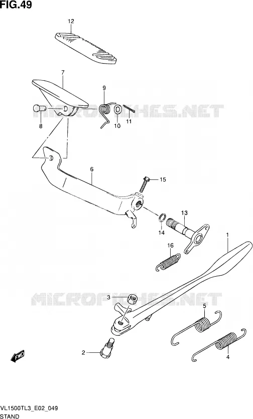 BEQUILLE Suzuki MOTO 1500 INTRUDER 2014  VL1500T L3 (E19)