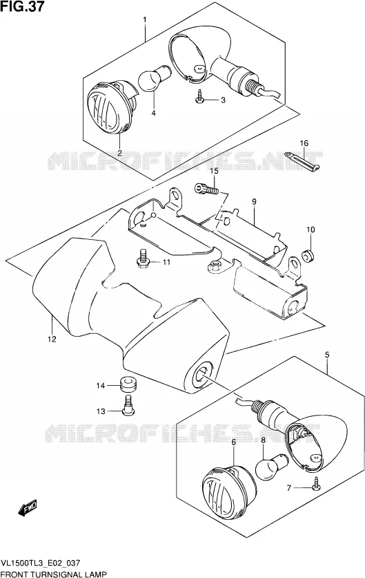 CLIGNOTANTS AVANT Suzuki MOTO 1500 INTRUDER 2013  VL1500T L3 (E19)