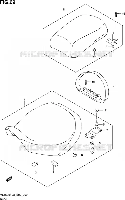 SELLE Suzuki MOTO 1500 INTRUDER 2013  VL1500T L3 (E19)